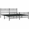 vidaXL Cadre de lit métal sans matelas avec pied de lit noir 183x213cm