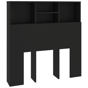 vidaXL Armoire de t&ecirc;te de lit Noir 100x19x103,5 cm