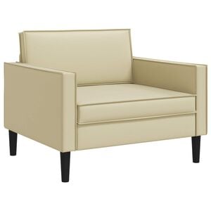 vidaXL Fauteuil XL Cr&egrave;me Simili cuir