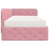 vidaXL Cadre de lit d'angle avec matelas Rose 90 x 190 cm Velours