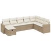 vidaXL Salon de jardin avec coussins 8 pcs beige r&eacute;sine tress&eacute;e