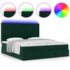 vidaXL Cadre de lit ottoman avec matelas vert fonc&eacute; 160x200 cm velours