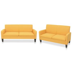 vidaXL Ensemble de canap&eacute;s 2 pcs Tissu Jaune