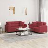 vidaXL Ensemble de canap&eacute;s 2 pcs et coussins rouge bordeaux similicuir