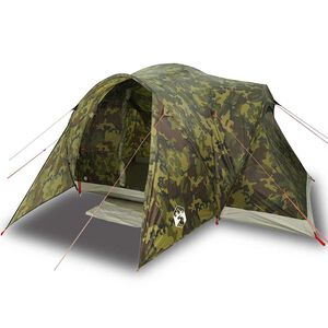 vidaXL Tente familiale &agrave; d&ocirc;me 6 personnes camouflage imperm&eacute;able