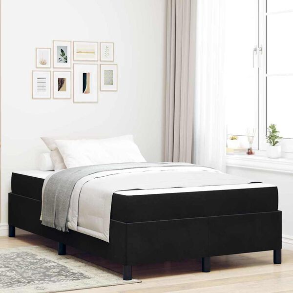 vidaXL Cadre de lit avec matelas Noir 120 x 200 cm tissu