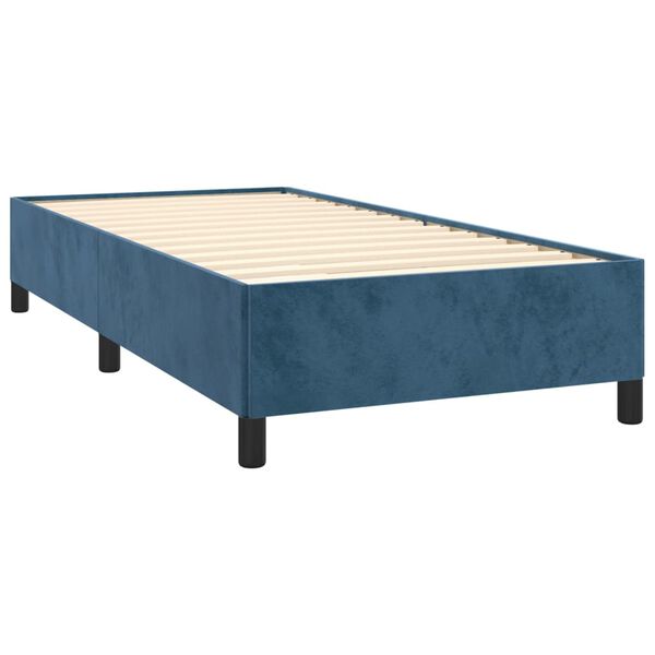 vidaXL Sommier &agrave; lattes de lit avec matelas Bleu fonc&eacute; 90x200 cm