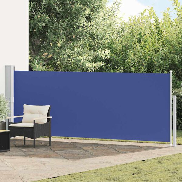 vidaXL Auvent lat&eacute;ral r&eacute;tractable de patio 140x500 cm Bleu