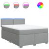 vidaXL Sommier &agrave; lattes de lit avec matelas Gris clair 160x200cm Tissu