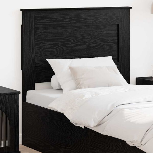vidaXL T&ecirc;te de lit avec t&ecirc;te de lit Ch&ecirc;ne noir 75 cm Bois d'ing&eacute;nierie