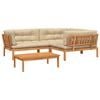 vidaXL Salon palette de jardin avec coussins 4pcs bois d'acacia massif