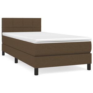 vidaXL Sommier &agrave; lattes de lit avec matelas Marron fonc&eacute; 80x200 cm