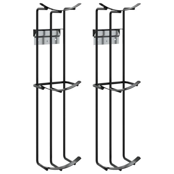 vidaXL Support de gobelet de saut de baril 2 pcs noir acier