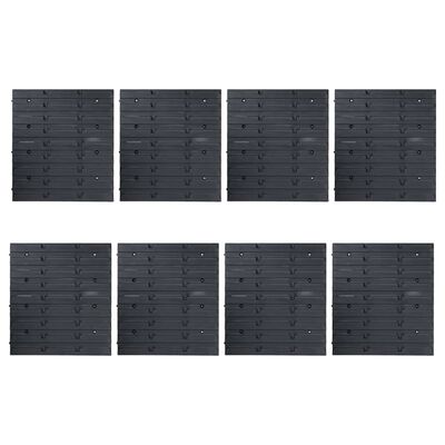 vidaXL Kit de bacs de stockage et panneaux muraux 128 pcs Bleu et noir