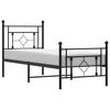 vidaXL Cadre de lit métal sans matelas avec pied de lit noir 75x190 cm