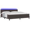 vidaXL Lit &agrave; ressorts avec matelas Marron fonc&eacute; 200 x 200 cm tissu