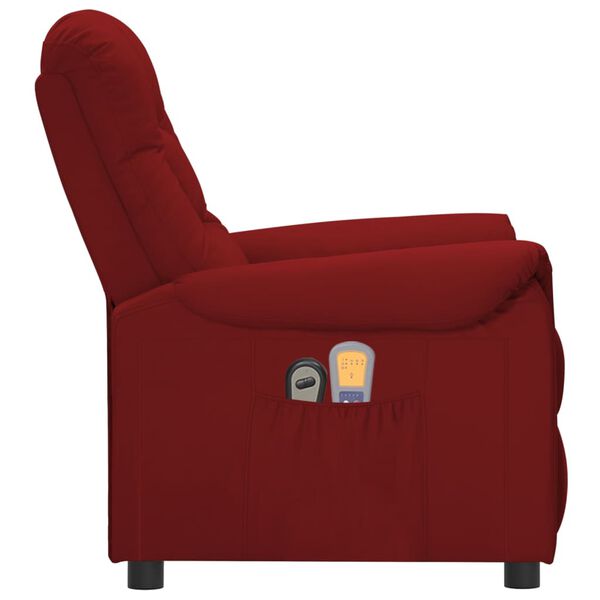 vidaXL Fauteuil de massage électrique Rouge bordeaux Similicuir