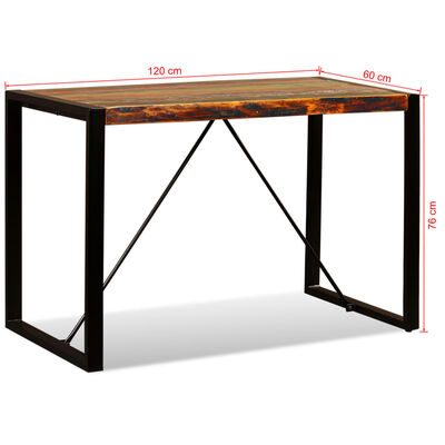 vidaXL Table de salle à manger Bois de récupération massif 120 cm
