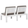 vidaXL Salon de jardin 4 pcs avec coussins Plastique Blanc