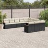 vidaXL Salon de jardin 11 pcs avec coussins noir r&eacute;sine tress&eacute;e