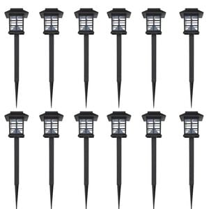 vidaXL Ensemble de 12 lampes LED solaires avec piquet 8,6x8,6x38 cm