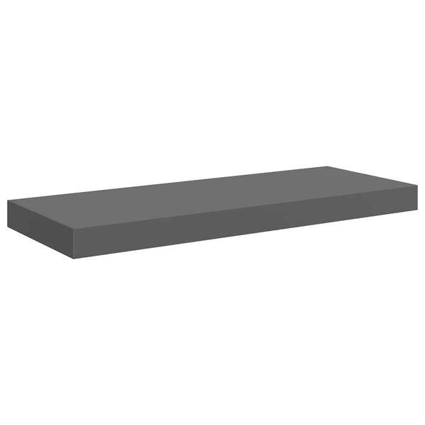 vidaXL &Eacute;tag&egrave;re murale flottante Gris brillant 60x23,5x3,8 cm MDF