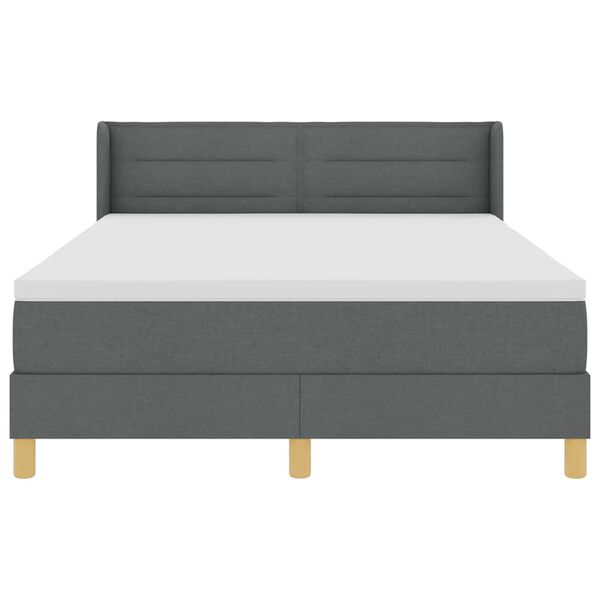 vidaXL Lit &agrave; ressorts avec matelas Gris fonc&eacute; 200 x 160 cm Polyester
