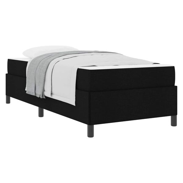 vidaXL Lit &agrave; ressorts avec matelas Noir 90 x 190 cm tissu