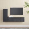 vidaXL Ensemble de meuble TV 3 pcs Gris Bois d&rsquo;ing&eacute;nierie