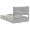 vidaXL Lit de Rangement Gris Sonoma 135 x 190 cm Bois d'ing&eacute;nierie