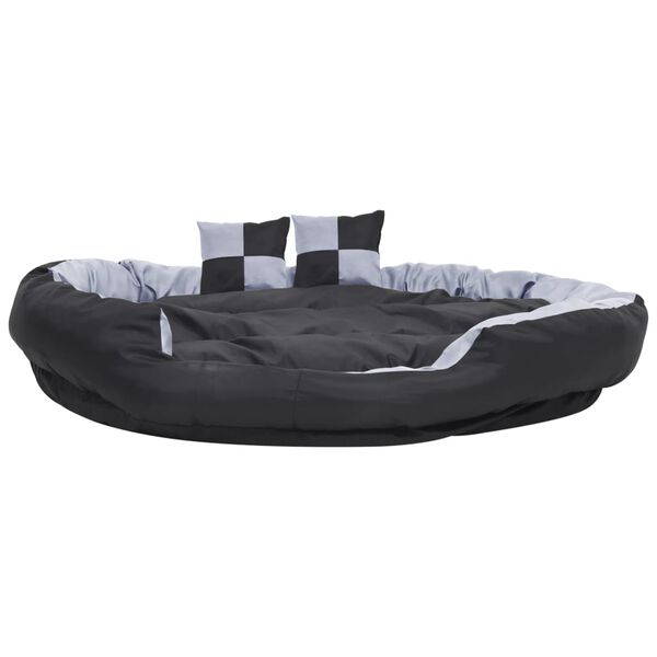 vidaXL Coussin r&eacute;versible lavable pour chien Gris et noir 150x120x25cm