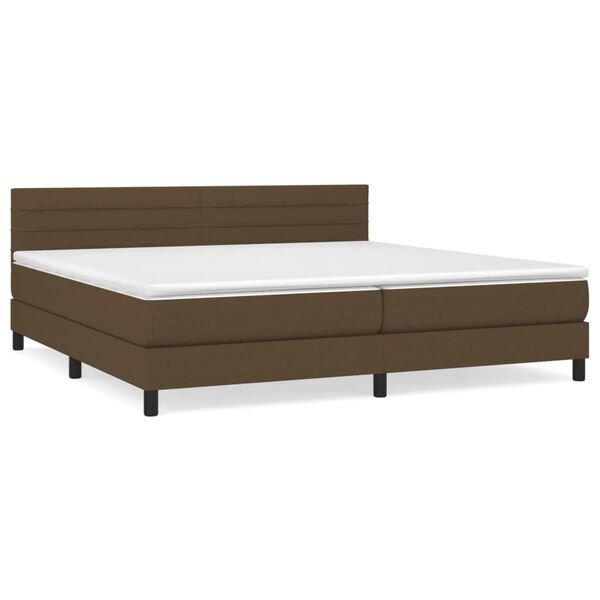 vidaXL Sommier &agrave; lattes de lit avec matelas Marron fonc&eacute; 200x200 cm