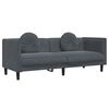 vidaXL Canap&eacute; avec coussins 3 places gris fonc&eacute; velours
