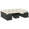 vidaXL Salon de jardin 10 pcs avec coussins noir r&eacute;sine tress&eacute;e