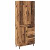 vidaXL Haut Armoire 2 pcs Bois Ancien Bois Agglom&eacute;r&eacute; et Verre