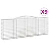 vidaXL Paniers à gabions arqués 9 pcs 400x50x140/160 cm Fer galvanisé