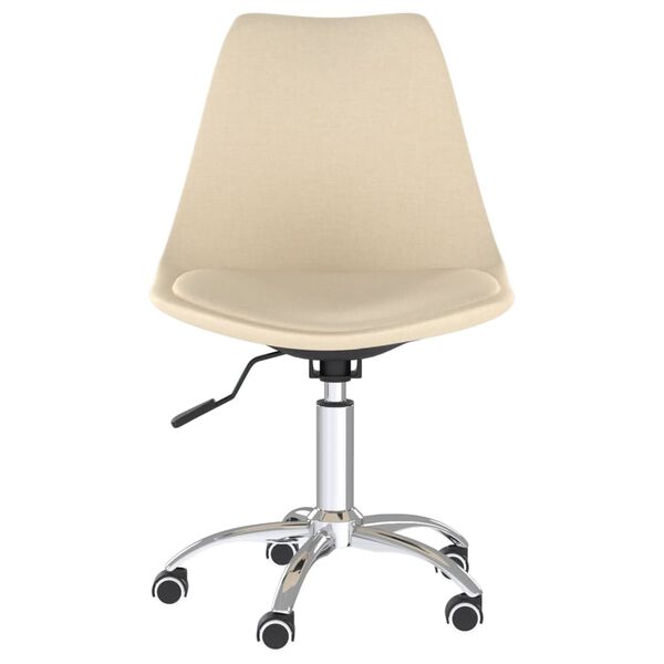 vidaXL Chaise pivotante de bureau Cr&egrave;me Tissu