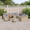 vidaXL Ensemble de canap&eacute; de jardin 13 pcs Beige et Gris clair