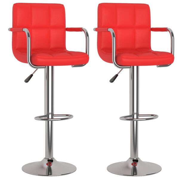 vidaXL Tabourets de bar lot de 2 rouge similicuir