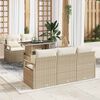 vidaXL Ensemble de canap&eacute; de jardin 6 pcs Beige Poly rotin