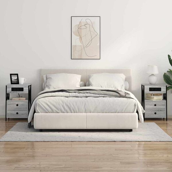 vidaXL Cabinet de chevet Gris Sonoma 40 x 31 x 60 cm Bois d'ing&eacute;nierie