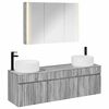 vidaXL Ensemble d'armoire de salle de bain 4 pc Sonoma gris