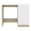 vidaXL Bureau Blanc et ch&ecirc;ne sonoma 100 x 50 x 76 cm Agglom&eacute;r&eacute;