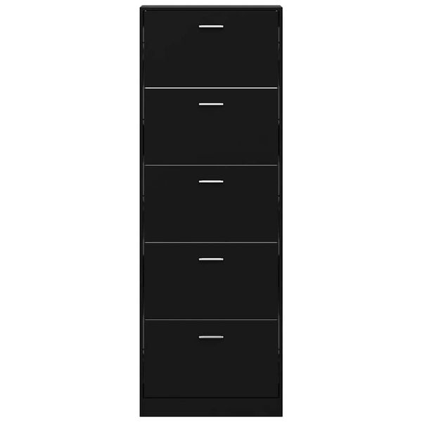 vidaXL Armoire &agrave; chaussures Noir 59x17x169 cm Bois d'ing&eacute;nierie