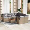 vidaXL Ensemble de canap&eacute; de jardin 9 pcs Beige et Gris clair