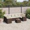 vidaXL Salon de jardin 8 pcs avec coussins marron r&eacute;sine tress&eacute;e