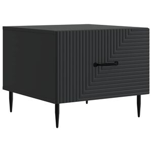 vidaXL Table basse avec tiroir Noir 49 x 50 x 40 cm Bois d'ing&eacute;nierie