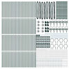 vidaXL Poteau de clôture. Autre 52 pcs Gris 3,2 x 3,2 x 170 cm Acier