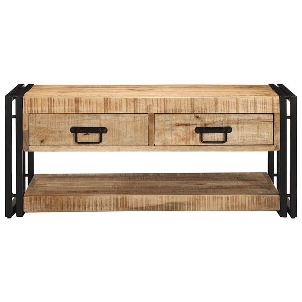 vidaXL Table basse 90x50x38 cm bois de manguier massif brut