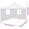 vidaXL Tente de réception pliable avec 2 parois 3x3 m Acier Blanc
